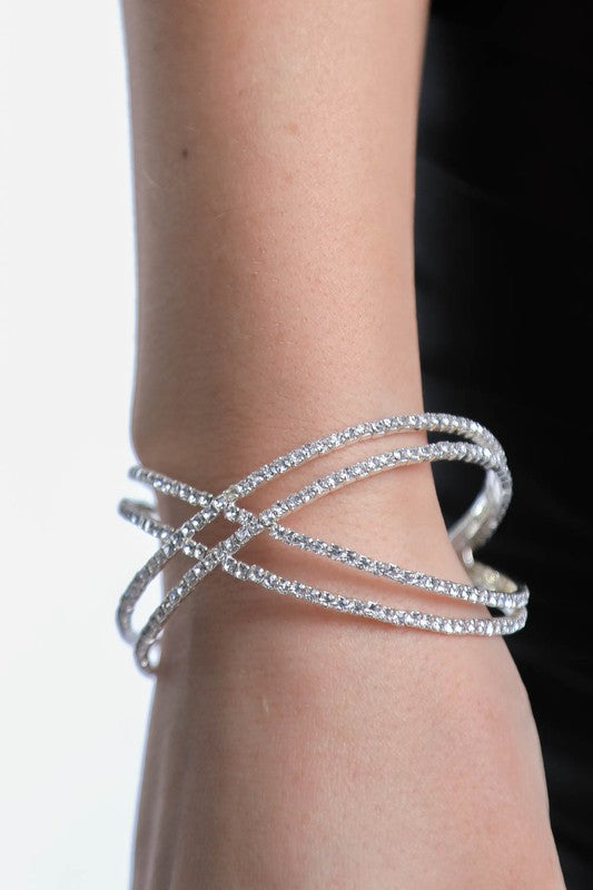 CRISSCROSS RHINESTONE BRACELET