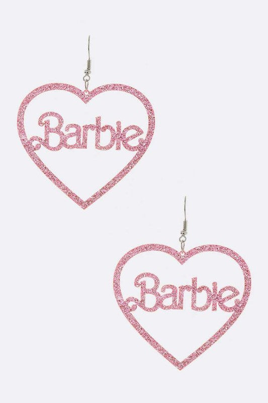 Cutout Barbie Glitter Earrings