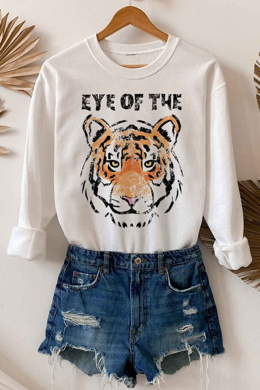 EYE OF THE TIGER OVERSIZED GRAPHIC SWEATSHIRT