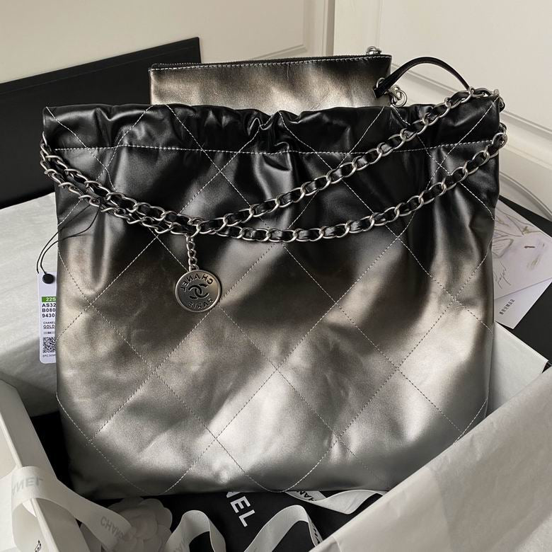 Chacha Silver Tote Crinkle Bag