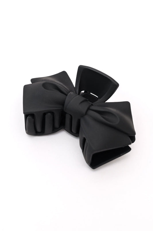 Classic Bow Claw Clip In Matte Black