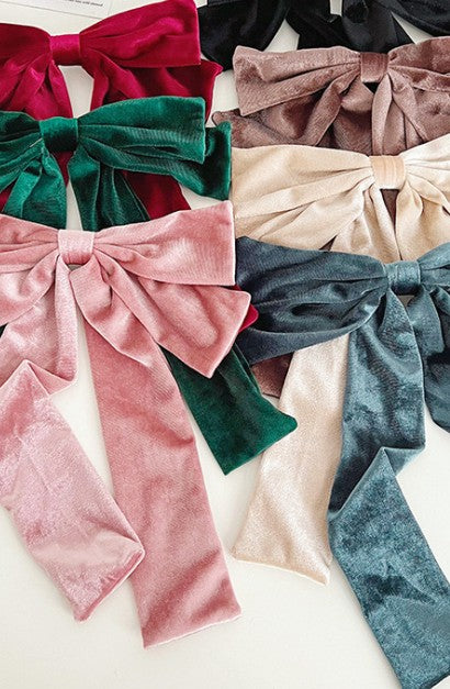 Clip Velvet Long Barrette Hair Bows