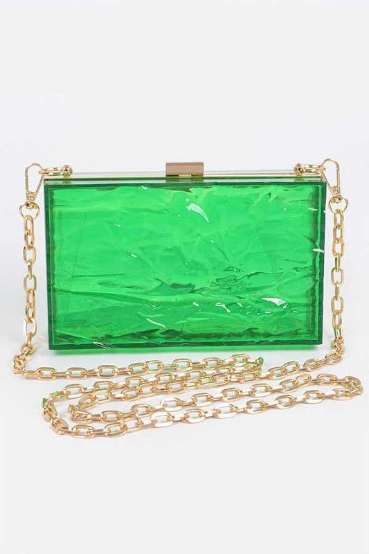 Textured Acrylic Transparent Box Clutch