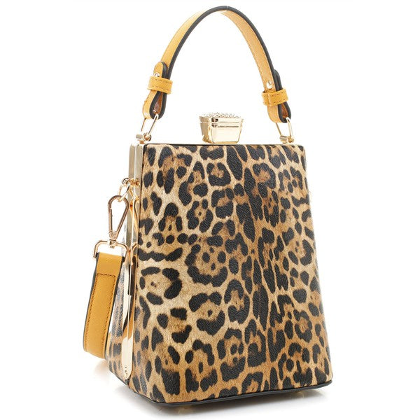 Leopard Frame Crossbody Satchel