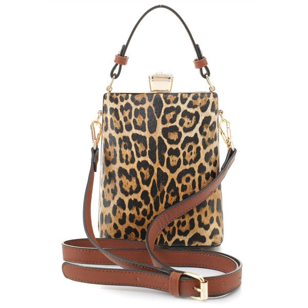 Leopard Frame Crossbody Satchel