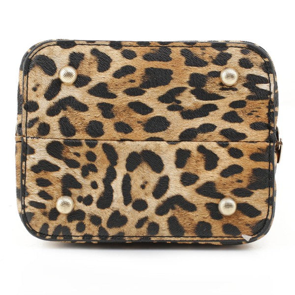 Leopard Frame Crossbody Satchel