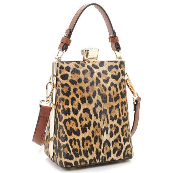 Leopard Frame Crossbody Satchel