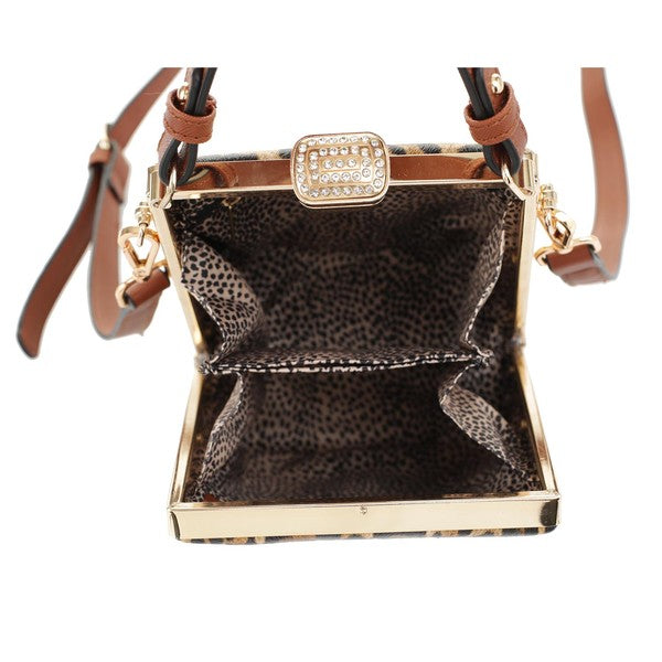 Leopard Frame Crossbody Satchel