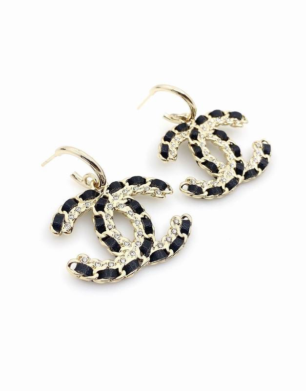 Chacha Black Chain Earrings