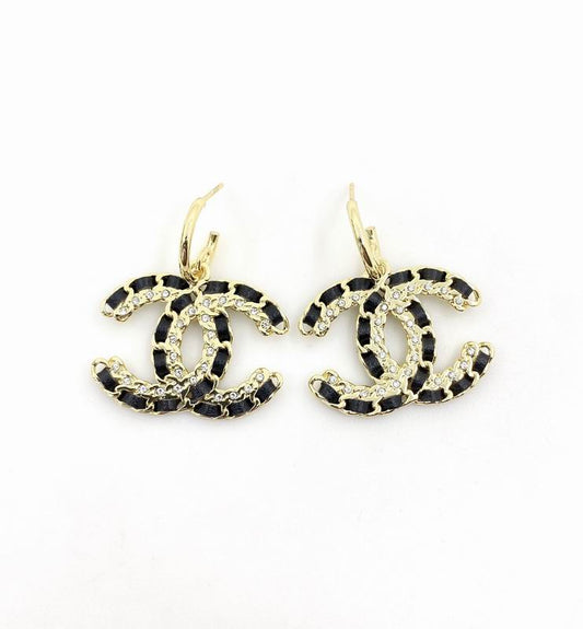 Chacha Black Chain Earrings