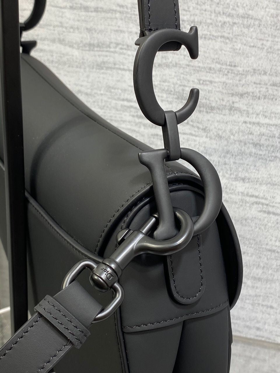 CD Matte Black Saddle Handbag