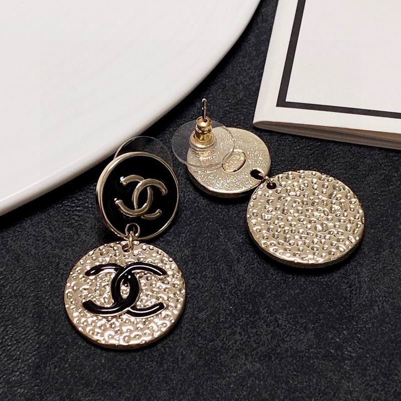 Chacha Black Gold Coin Earrings