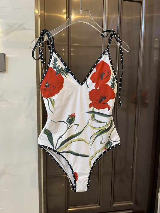 GUC Red Flower One Piece Swimsuit