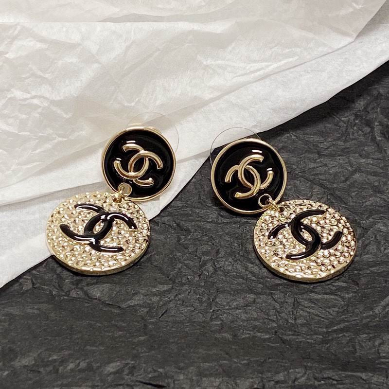 Chacha Black Gold Coin Earrings