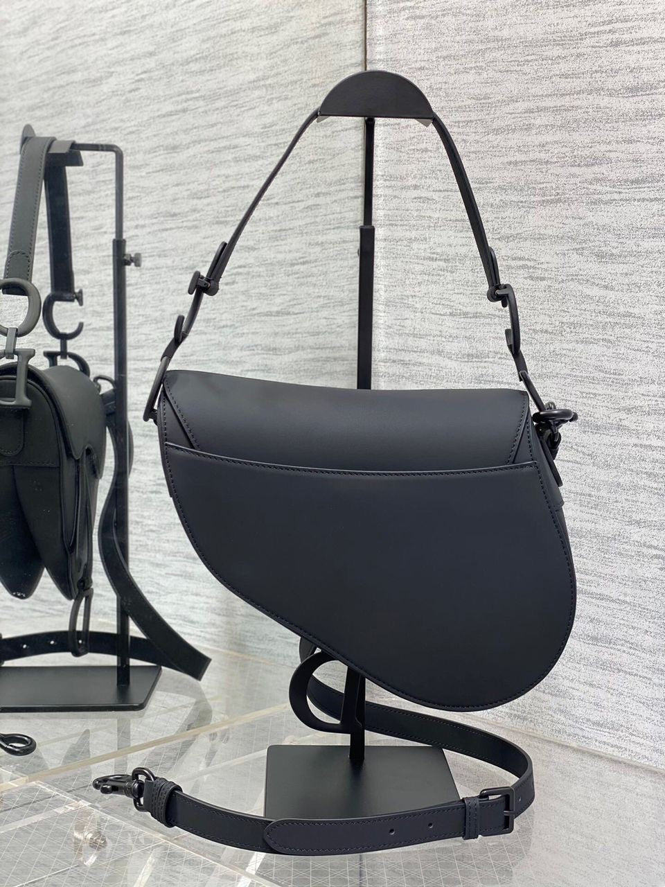 CD Matte Black Saddle Handbag