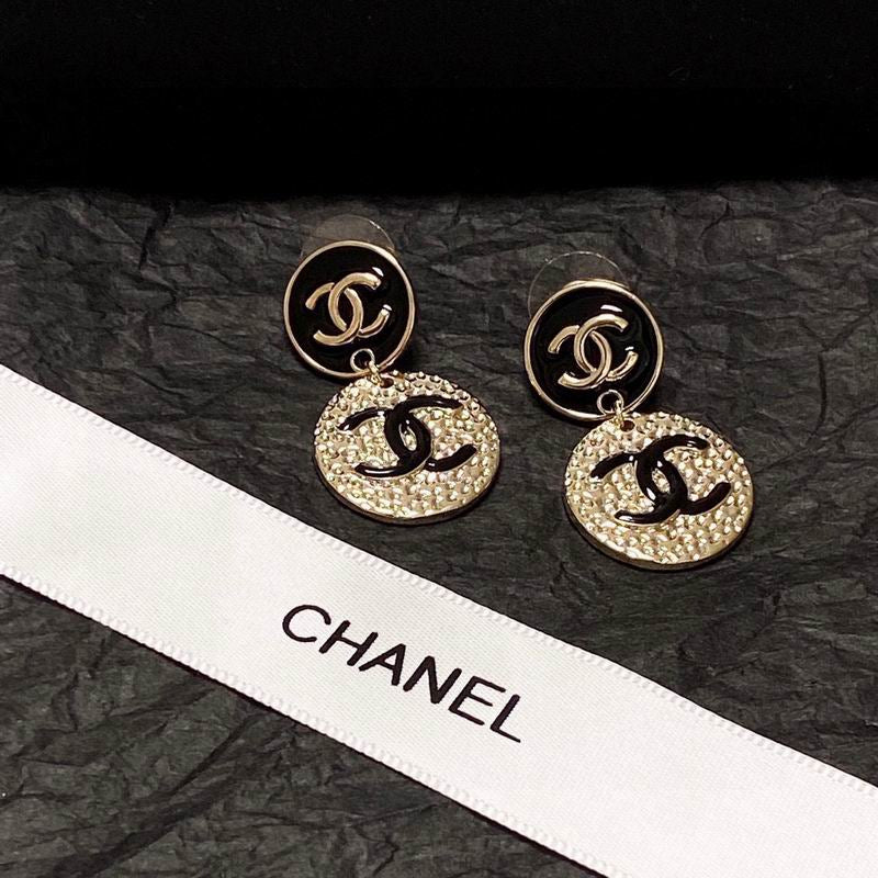 Chacha Black Gold Coin Earrings