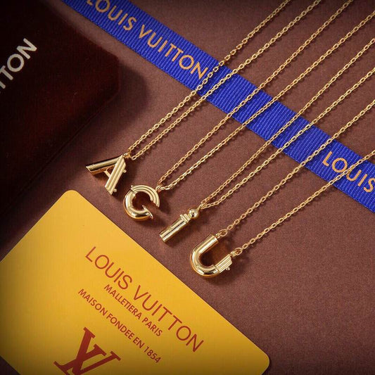 IV Alphabet Letter Necklace