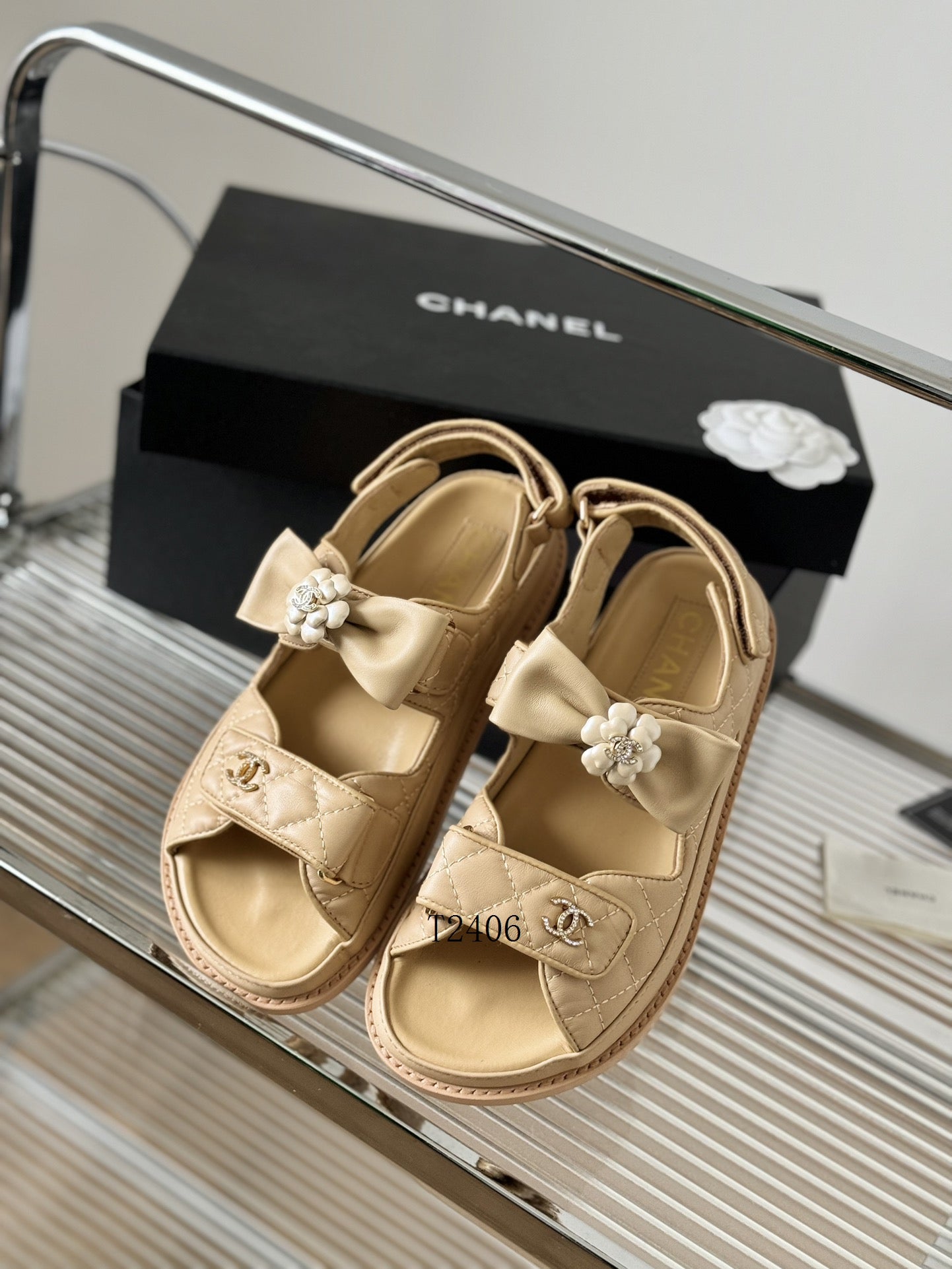 Chacha Bow Quilted Sandal