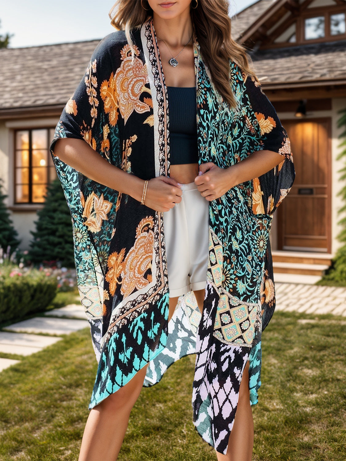 Printed Open Front Cover-Up