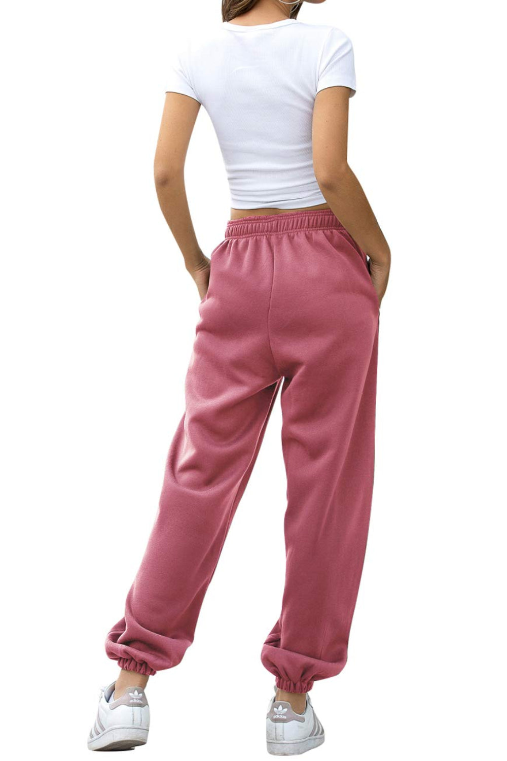 Elastic Waist Joggers with Pockets